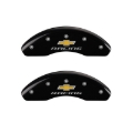 Picture of MGP Front set 2 Caliper Covers Engraved Front Chevy racing Black finish silver ch