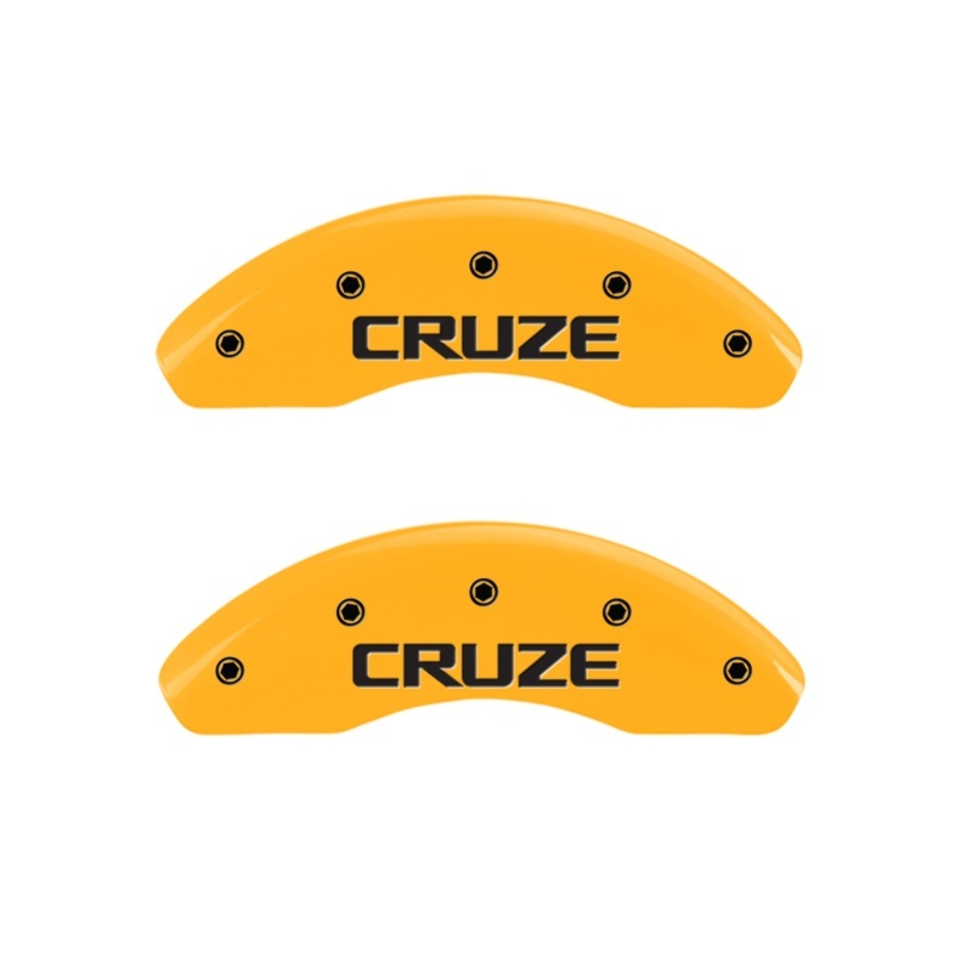Picture of MGP Front set 2 Caliper Covers Engraved Front Cruze Yellow finish black ch