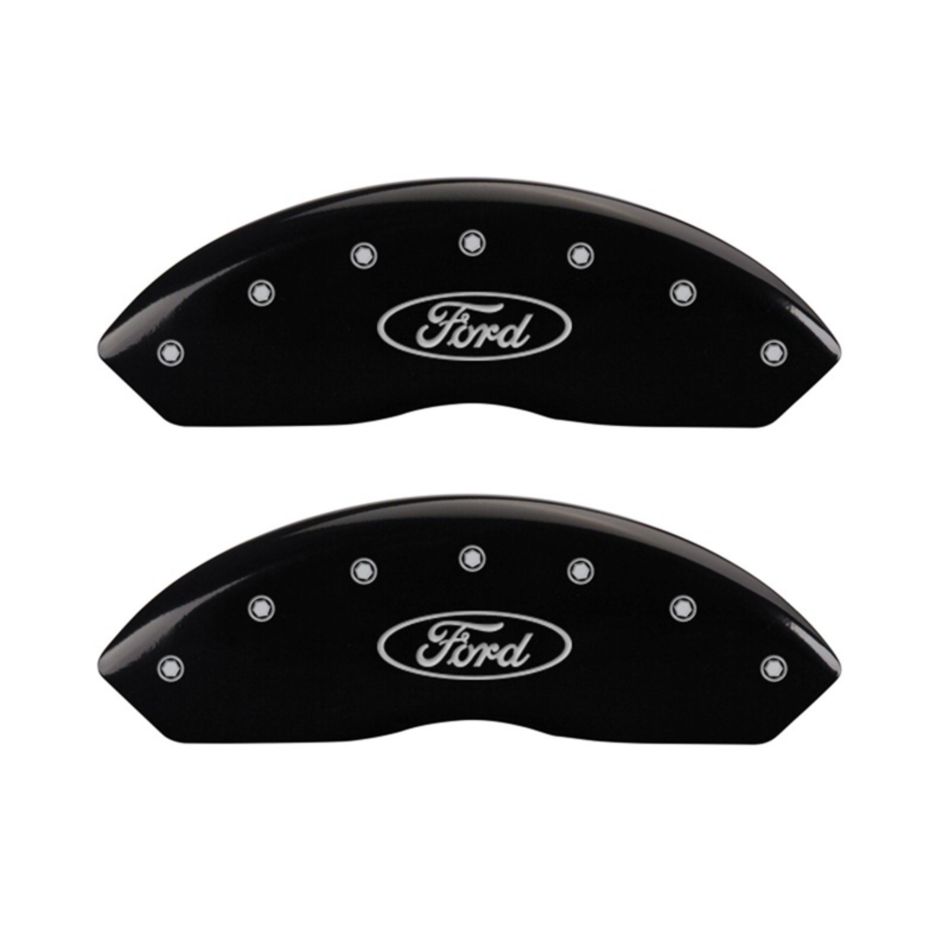 Picture of MGP Front set 2 Caliper Covers Engraved Front Oval logo/Ford Black finish silver ch