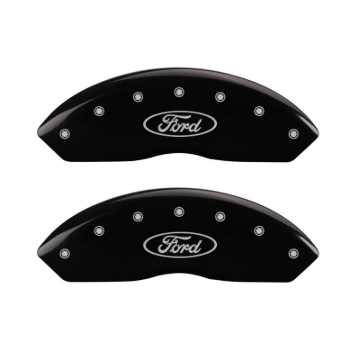 Picture of MGP Front set 2 Caliper Covers Engraved Front Oval logo/Ford Black finish silver ch