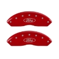 Picture of MGP Front set 2 Caliper Covers Engraved Front Oval logo/Ford Red finish silver ch