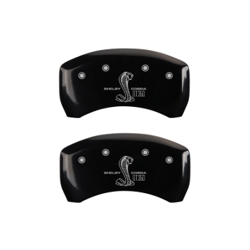 Picture of MGP Rear set 2 Caliper Covers Engraved Rear GT350 Shelby & Cobra Black finish silver ch