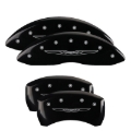 Picture of MGP 4 Caliper Covers Engraved Front & Rear Style 2/Chrysler Wing Black finish silver ch