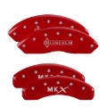 Picture of MGP 4 Caliper Covers Engraved Front Lincoln Engraved Rear MKX Red finish silver ch