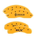 Picture of MGP 4 Caliper Covers Engraved Front Lincoln Engraved Rear MKX Yellow finish black ch