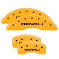 Picture of MGP 4 Caliper Covers Engraved Front & Rear Denali Yellow finish black ch