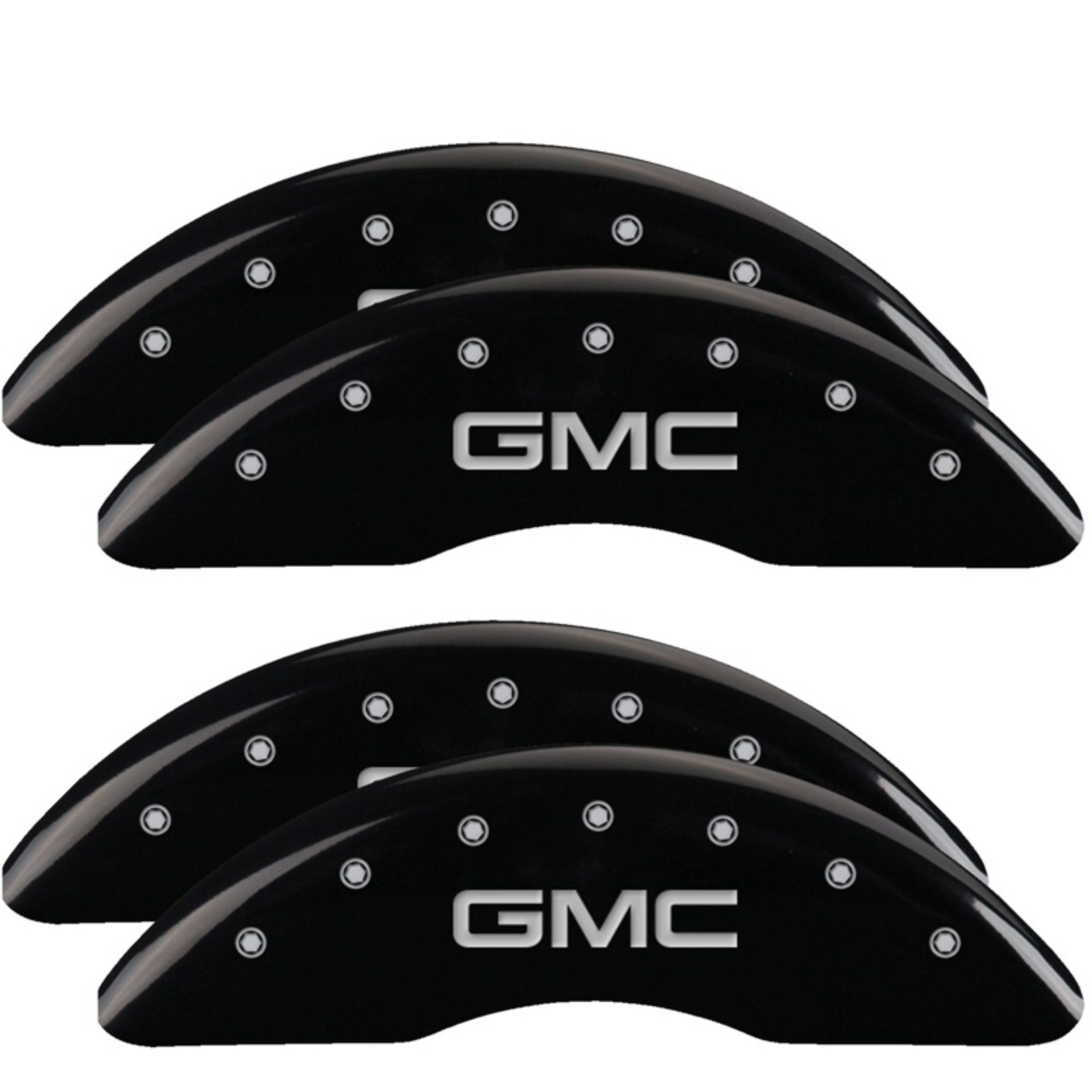 Picture of MGP 4 Caliper Covers Engraved Front & Rear GMC Black finish silver ch