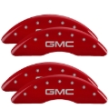 Picture of MGP 4 Caliper Covers Engraved Front & Rear GMC Red finish silver ch