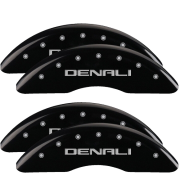 Picture of MGP 4 Caliper Covers Engraved Front & Rear Denali Black finish silver ch