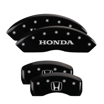 Picture of MGP 4 Caliper Covers Engraved Front Honda Engraved Rear H Logo Black finish silver ch