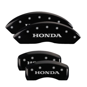 Picture of MGP 4 Caliper Covers Engraved Front & Rear Honda Black finish silver ch