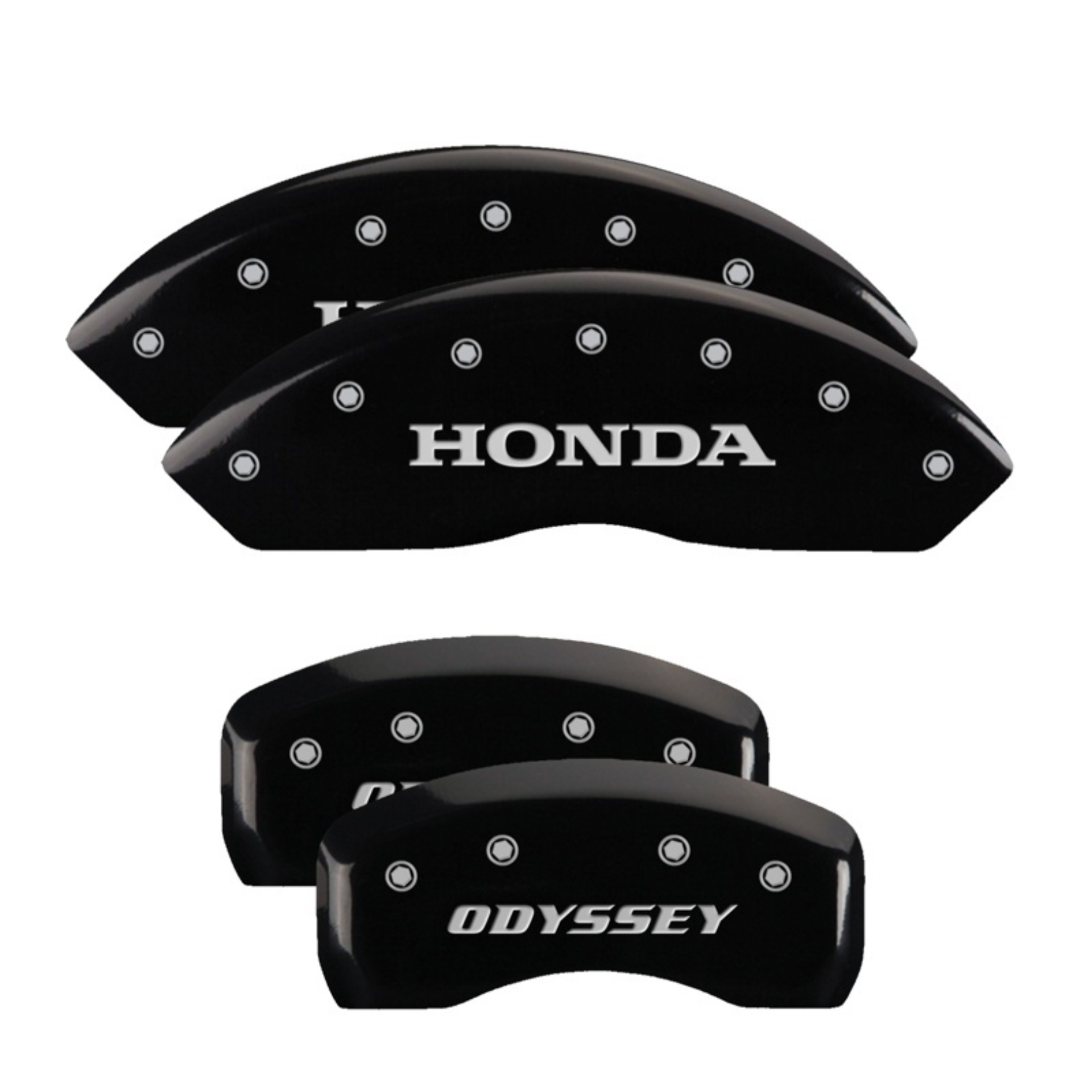 Picture of MGP 4 Caliper Covers Engraved Front Honda Engraved Rear Odyssey Black finish silver ch