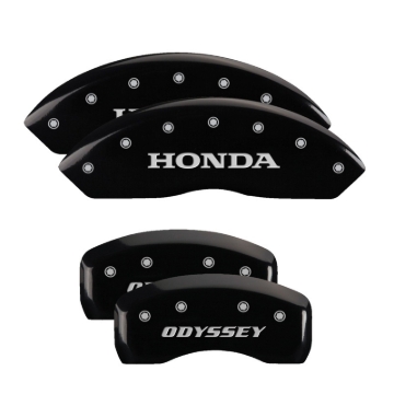 Picture of MGP 4 Caliper Covers Engraved Front Honda Engraved Rear Odyssey Black finish silver ch