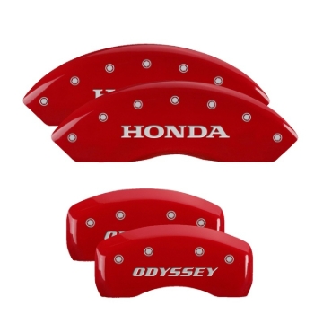 Picture of MGP 4 Caliper Covers Engraved Front Honda Engraved Rear Odyssey Red finish silver ch