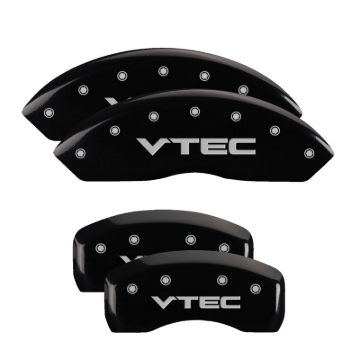 Picture of MGP 4 Caliper Covers Engraved Front & Rear Vtech Black finish silver ch