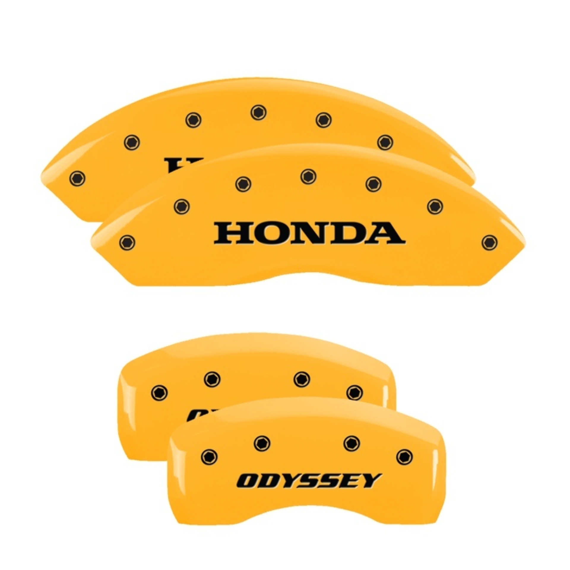 Picture of MGP 4 Caliper Covers Engraved Front Honda Engraved Rear Odyssey Yellow finish black ch