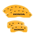 Picture of MGP 4 Caliper Covers Engraved Front & Rear Honda Yellow finish black ch