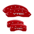 Picture of MGP 4 Caliper Covers Engraved Front & Rear Vtech Red finish silver ch