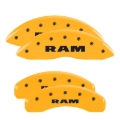 Picture of MGP 4 Caliper Covers Engraved Front & Rear RAM Yellow finish black ch