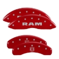 Picture of MGP 4 Caliper Covers Engraved Front RAM Engraved Rear RAMHEAD Red finish silver ch