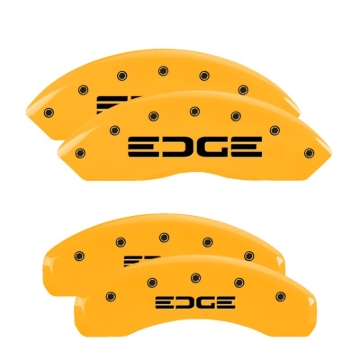 Picture of MGP 4 Caliper Covers Engraved Front & Rear Edge Yellow finish black ch