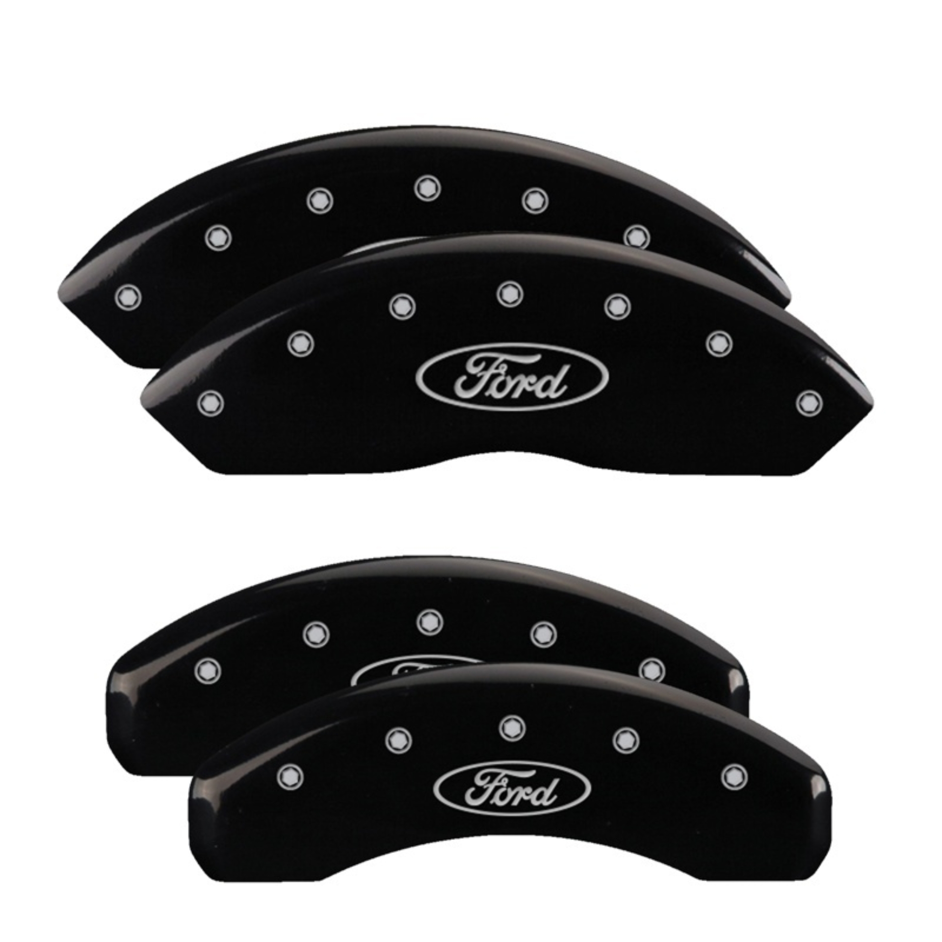 Picture of MGP 4 Caliper Covers Engraved Front & Rear Oval logo/Ford Black finish silver ch