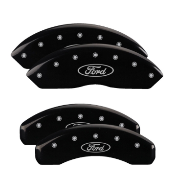 Picture of MGP 4 Caliper Covers Engraved Front & Rear Oval logo/Ford Black finish silver ch