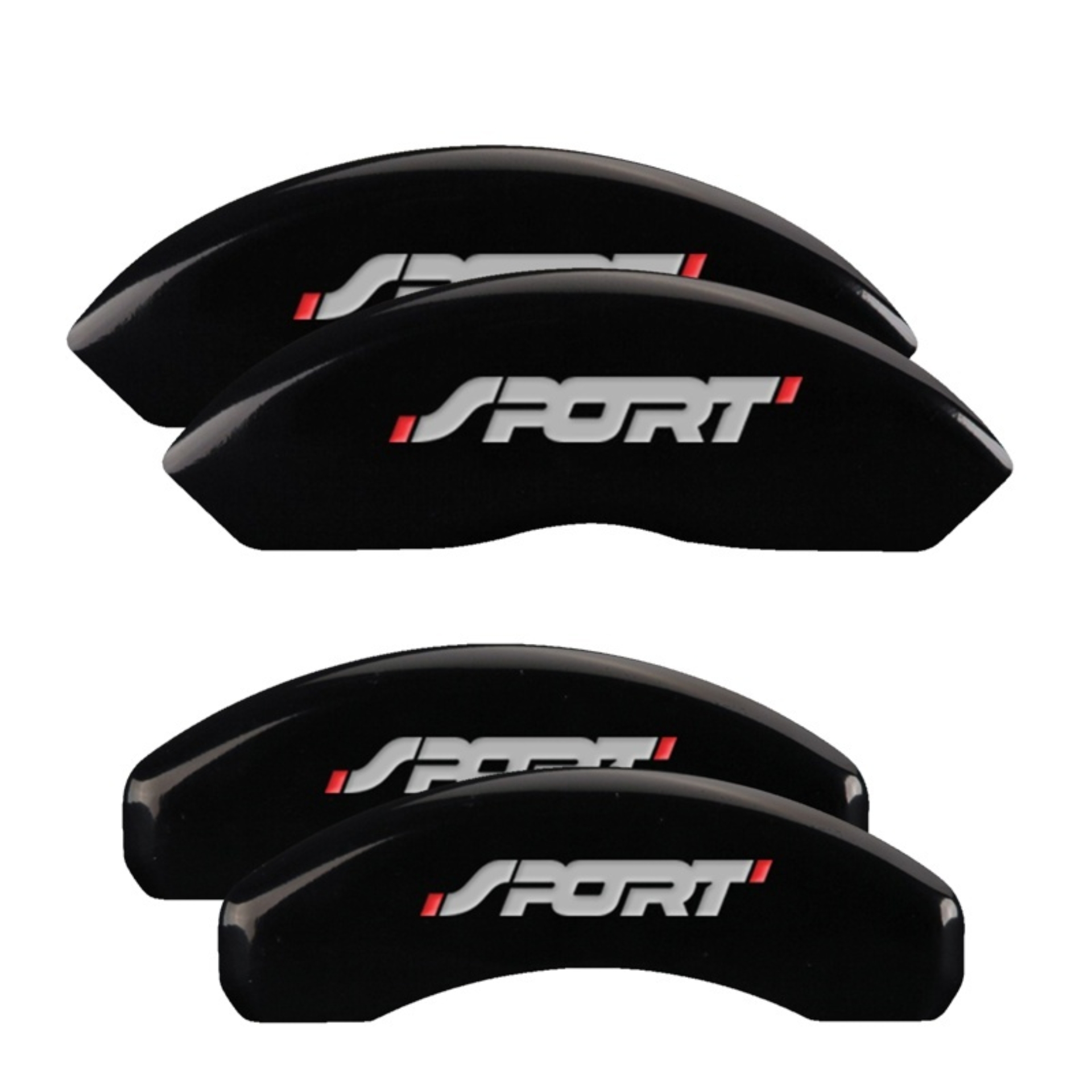 Picture of MGP 4 Caliper Covers Engraved Front & Rear No bolts/Sport Black finish silver ch