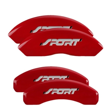 Picture of MGP 4 Caliper Covers Engraved Front & Rear No bolts/Sport Red finish silver ch