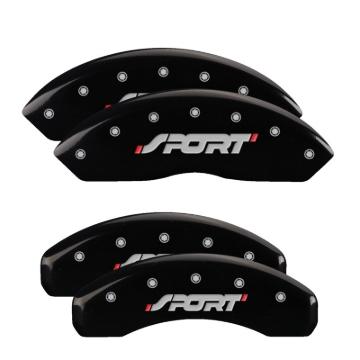 Picture of MGP 4 Caliper Covers Engraved Front & Rear SPORT Black finish silver ch