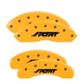 Picture of MGP 4 Caliper Covers Engraved Front & Rear SPORT Yellow finish black ch
