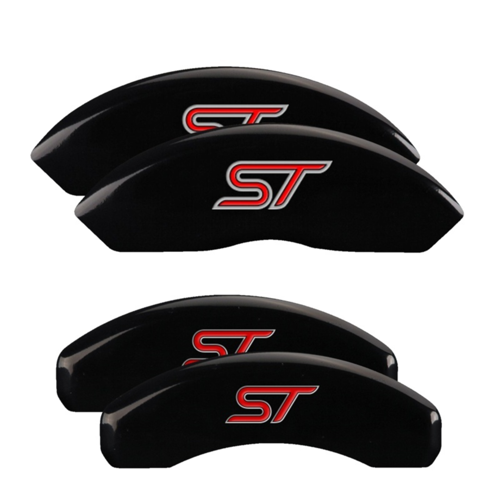 Picture of MGP 4 Caliper Covers Engraved Front & Rear No bolts/ST Black finish silver ch