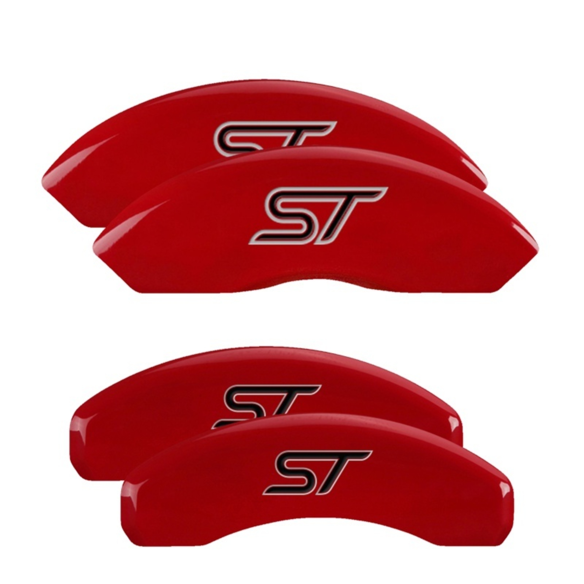 Picture of MGP 4 Caliper Covers Engraved Front & Rear No bolts/ST Red finish silver ch