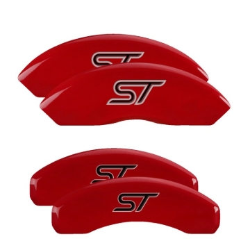 Picture of MGP 4 Caliper Covers Engraved Front & Rear No bolts/ST Red finish silver ch