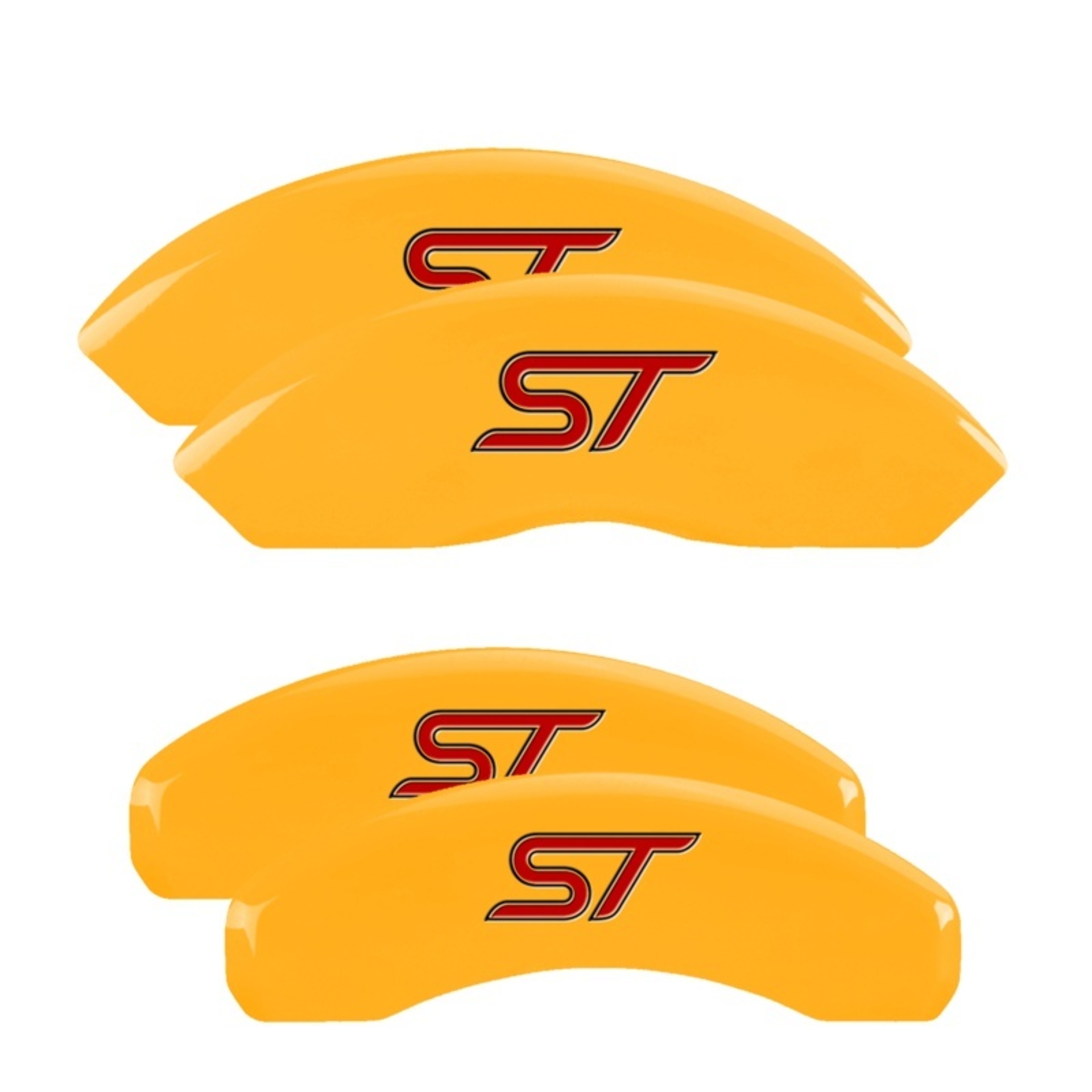 Picture of MGP 4 Caliper Covers Engraved Front & Rear No bolts/ST Yellow finish black ch
