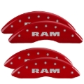 Picture of MGP 4 Caliper Covers Engraved Front & Rear RAM Red finish silver ch