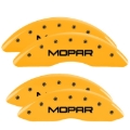 Picture of MGP 4 Caliper Covers Engraved Front & Rear MOPAR Yellow finish black ch