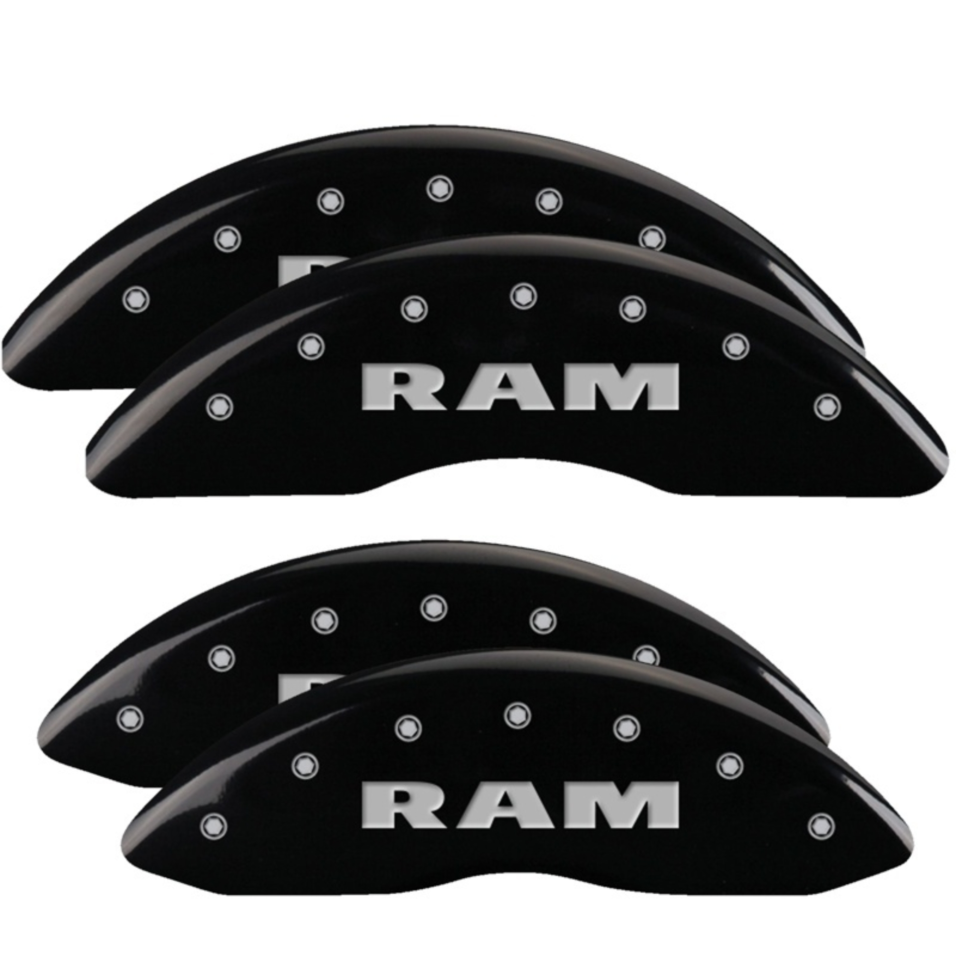 Picture of MGP 4 Caliper Covers Engraved Front & Rear RAM Black finish silver ch