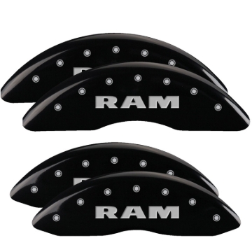 Picture of MGP 4 Caliper Covers Engraved Front & Rear RAM Black finish silver ch