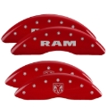 Picture of MGP 4 Caliper Covers Engraved Front RAM Engraved Rear RAMHEAD Red finish silver ch