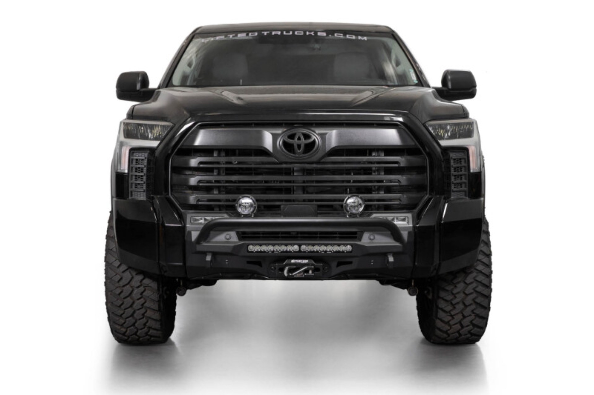 Picture of Addictive Desert Designs 2022+ Toyota Tundra Stealth Center Mount Front Bumper w/ Top Hoop