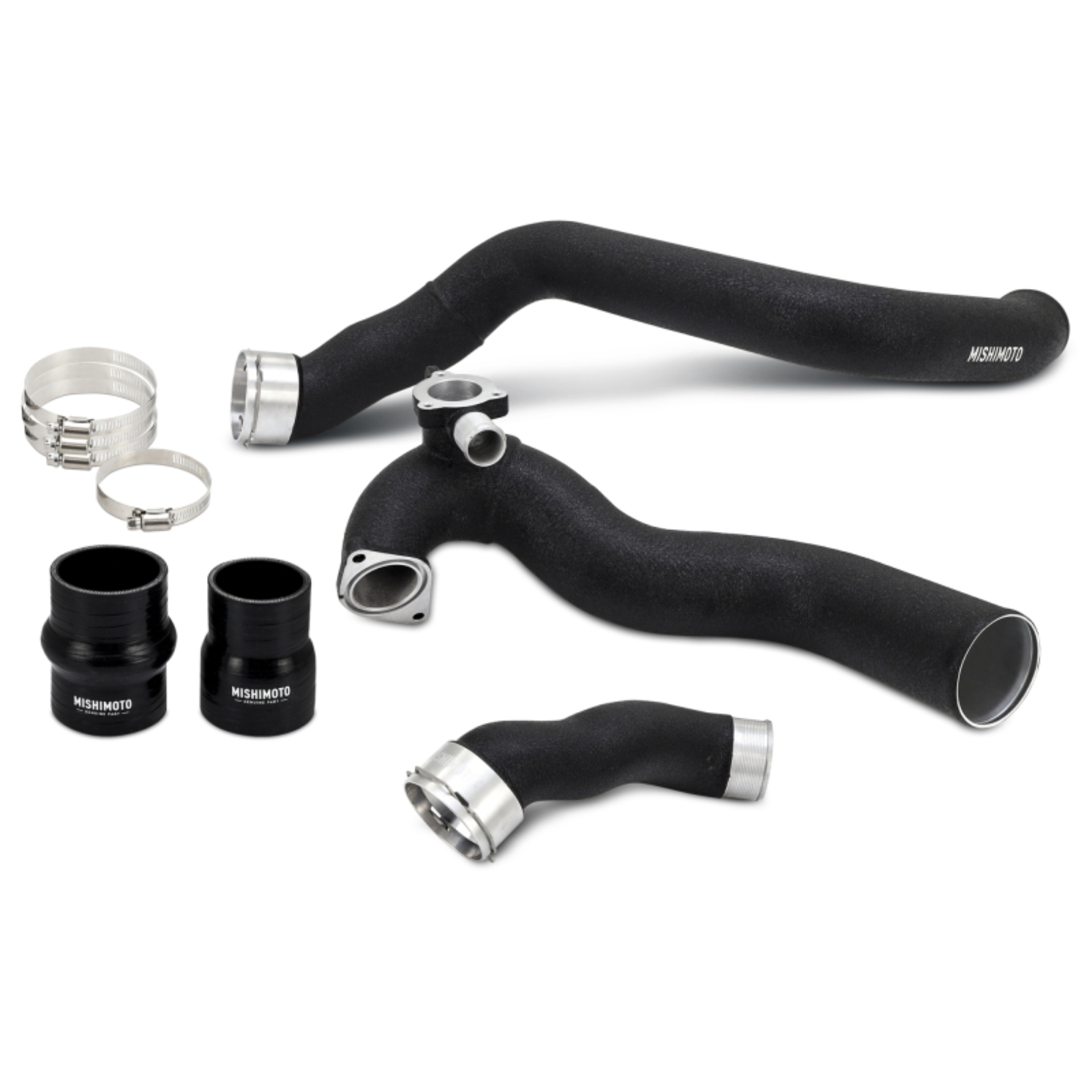 Picture of Mishimoto 2024+ Ford Mustang EcoBoost Charge Pipes - Wrinkle Black