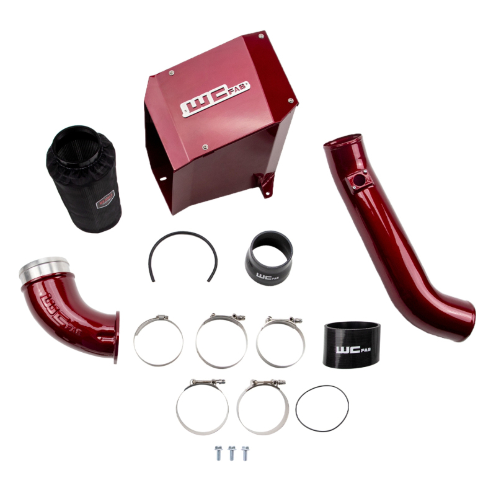 Picture of Wehrli 01-04 Duramax LB7 4in Intake Kit w/ Air Box Stage 2 - Sparkle Bomber Orange