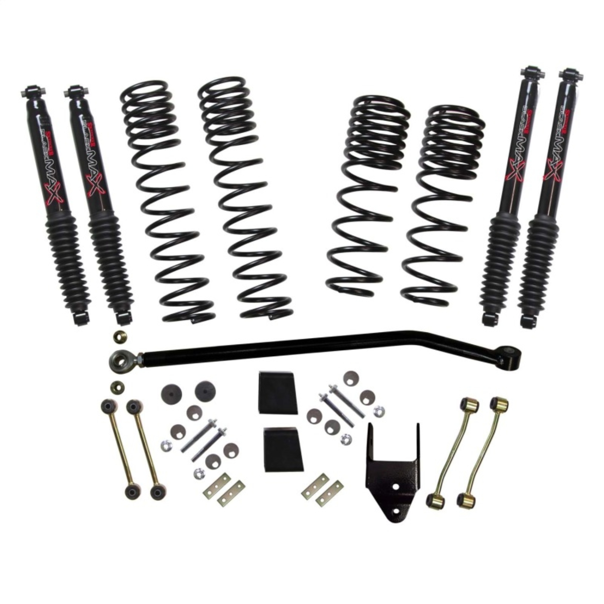 Picture of Skyjacker 21-23 Jeep Wrangler JL Non-Rubicon 4 Door LT 3.75in Coil System w/ Black MAX Shocks
