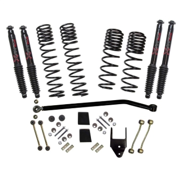 Picture of Skyjacker 21-23 Jeep Wrangler JL Non-Rubicon 4 Door LT 3.75in Coil System w/ Black MAX Shocks