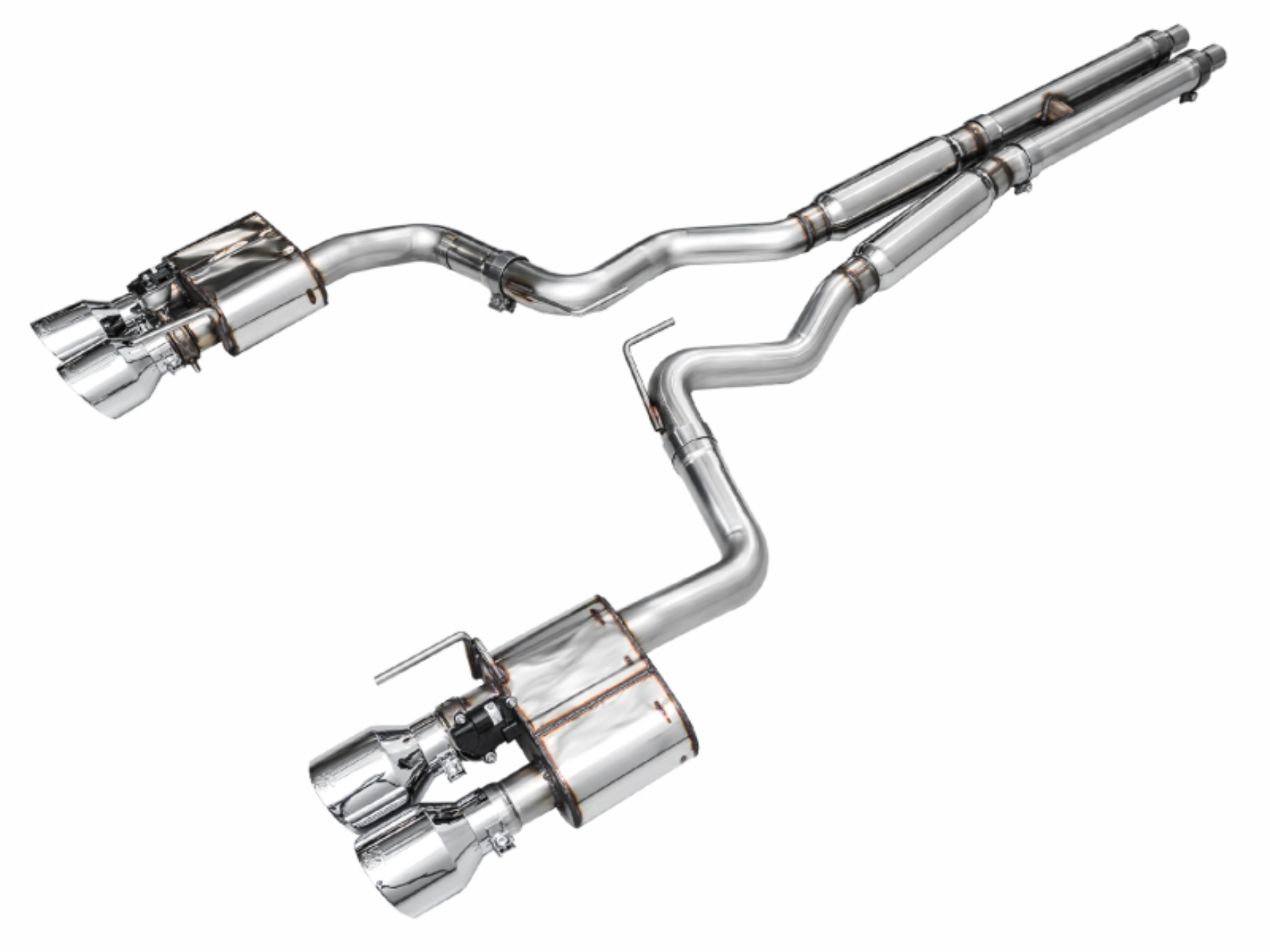 Picture of AWE Tuning 21-23 Ford Mustang Mach 1 SwitchPath Cat-Back Exhaust w/ Quad Chrome Silver Tips