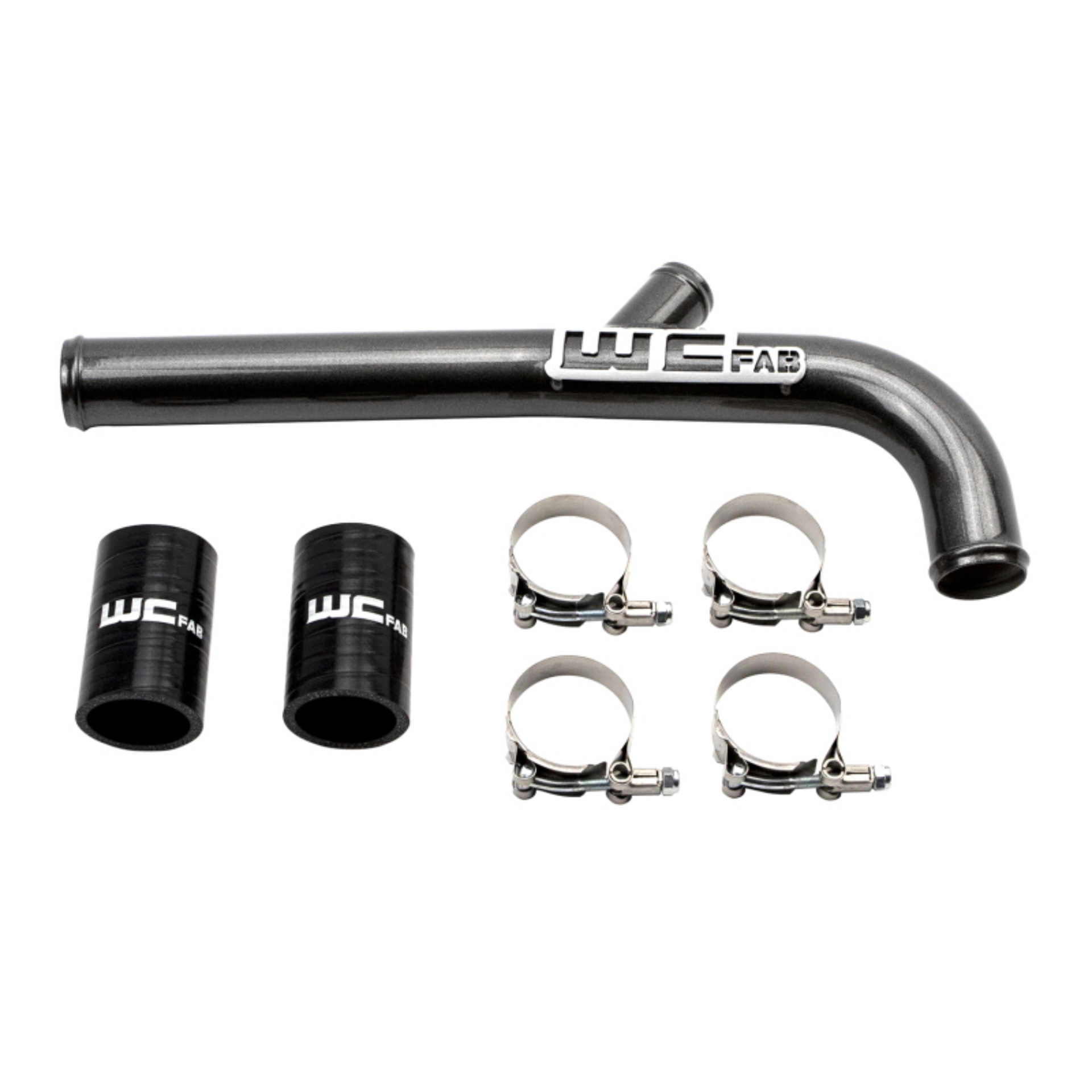 Picture of Wehrli 13-15 Dodge Cummins 6.7L w/Dual Radiator Upper Coolant Pipe - Flat Black