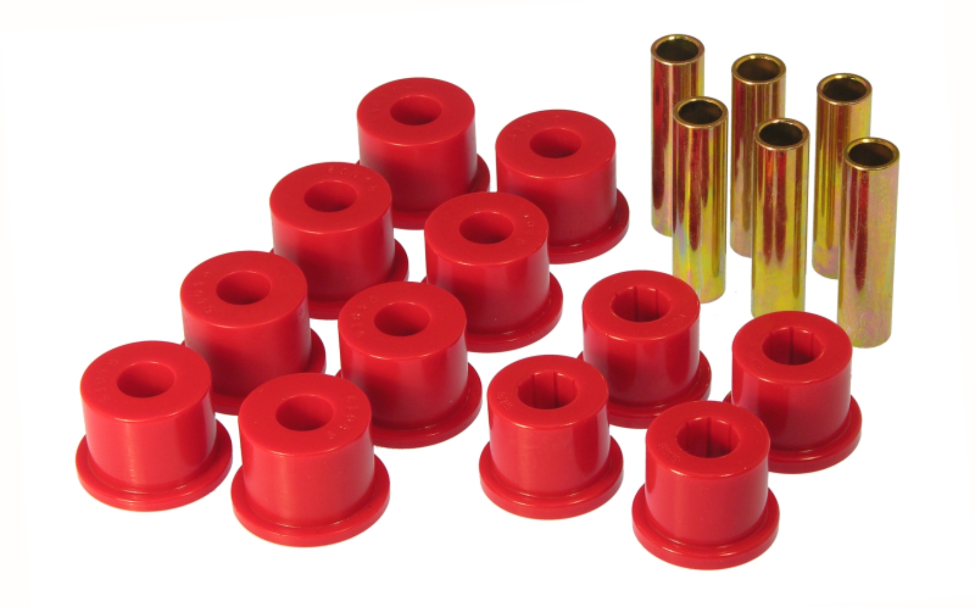 Picture of Prothane GM Rear Spring & Shackle Bushings (w/ 1.5in OD Frame Shackle Bush) - Red
