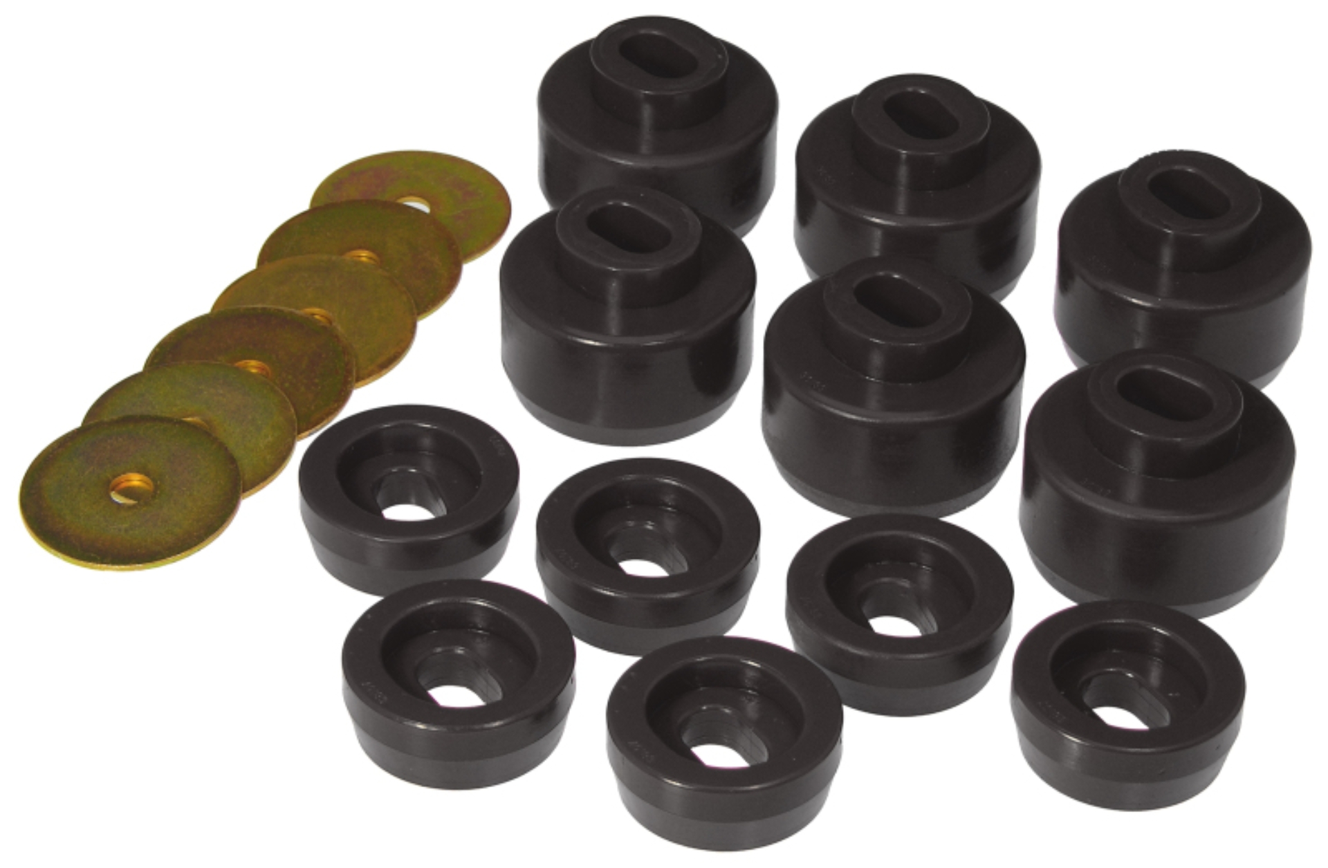 Picture of Prothane 07-14 Chevy Silverado Body Mount 12 Bushing Kit - Black