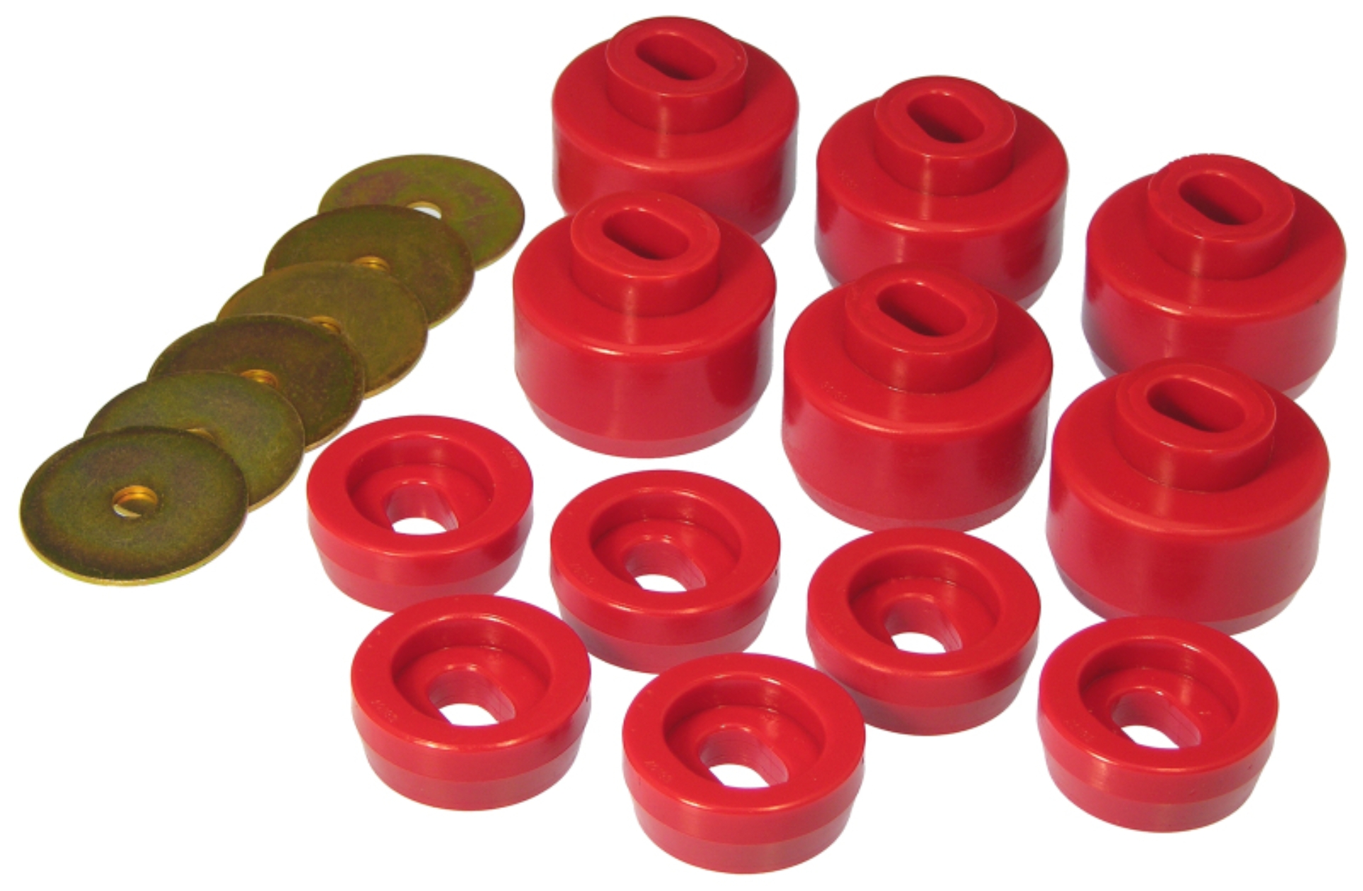 Picture of Prothane 07-14 Chevy Silverado Body Mount 12 Bushing Kit - Red